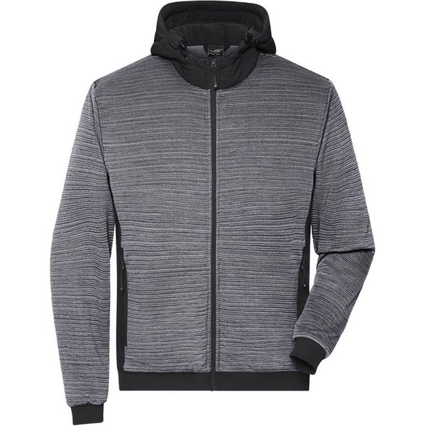 James & Nicholson Strickfleecejacke Herren Strickfleece Jacke im attraktiven Materialmix JN1844 pflegeleicht mit Wattierung