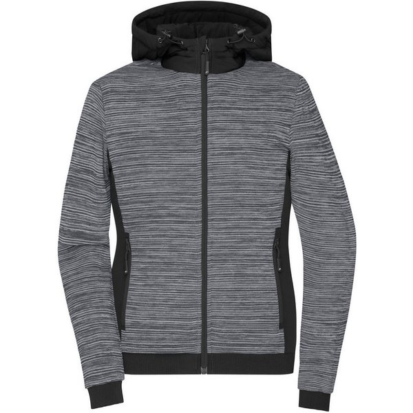 James & Nicholson Strickfleecejacke Wattierte Damen Strickfleece Jacke im attraktiven Materialmix JN1843 Hybridjacke mit wärmender Wattierung
