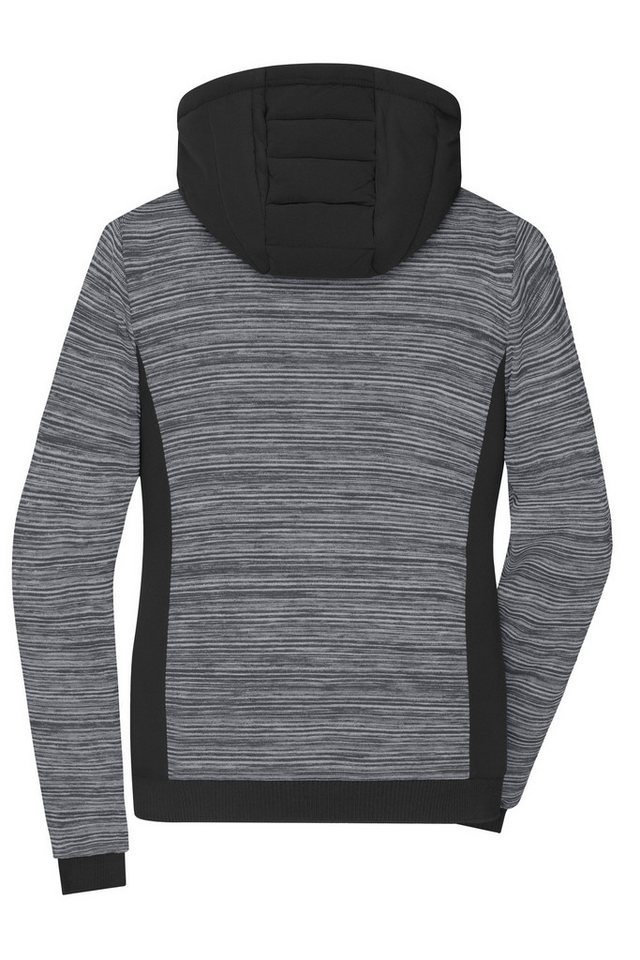 James & Nicholson Strickfleecejacke Wattierte Damen Strickfleece Jacke im attraktiven Materialmix JN1843 Hybridjacke mit wärmender Wattierung – Bild 2 von 4