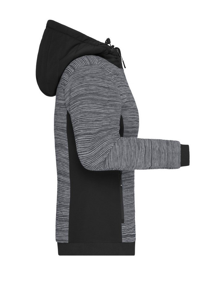 James & Nicholson Strickfleecejacke Wattierte Damen Strickfleece Jacke im attraktiven Materialmix JN1843 Hybridjacke mit wärmender Wattierung – Bild 4 von 4