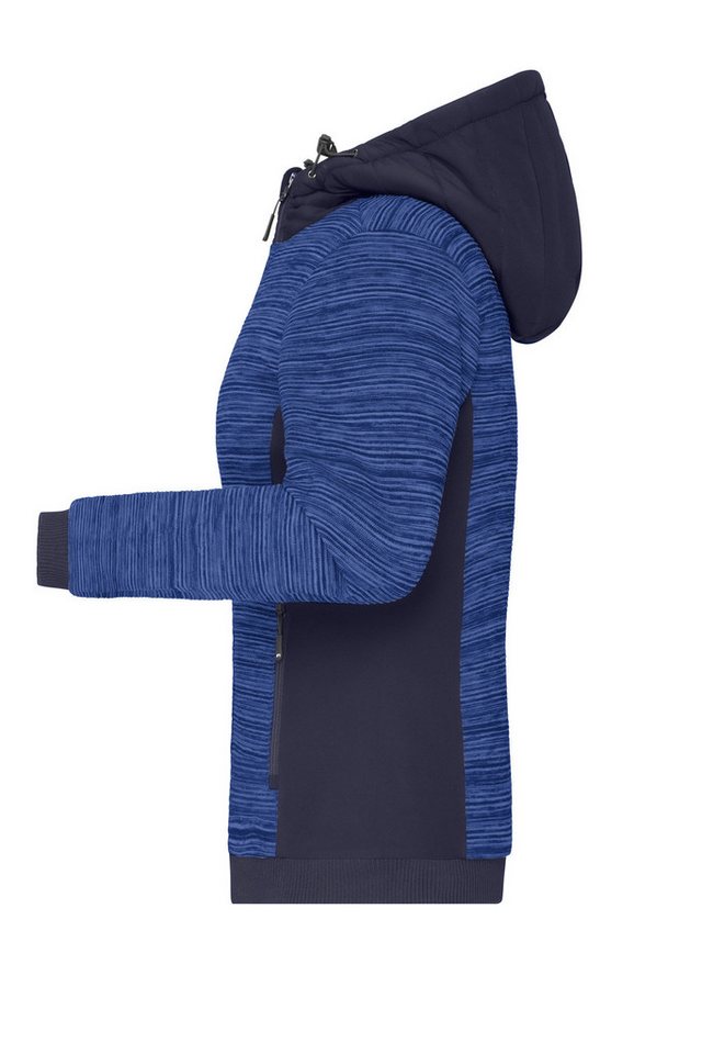 James & Nicholson Strickfleecejacke Wattierte Damen Strickfleece Jacke im attraktiven Materialmix JN1843 Hybridjacke mit wärmender Wattierung – Bild 3 von 4