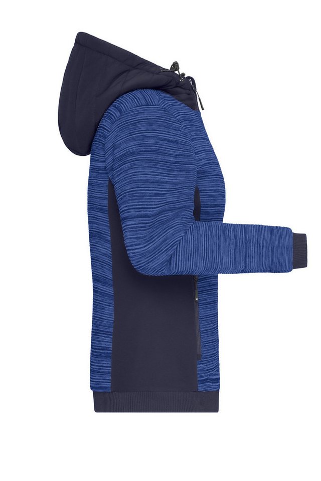 James & Nicholson Strickfleecejacke Wattierte Damen Strickfleece Jacke im attraktiven Materialmix JN1843 Hybridjacke mit wärmender Wattierung – Bild 4 von 4