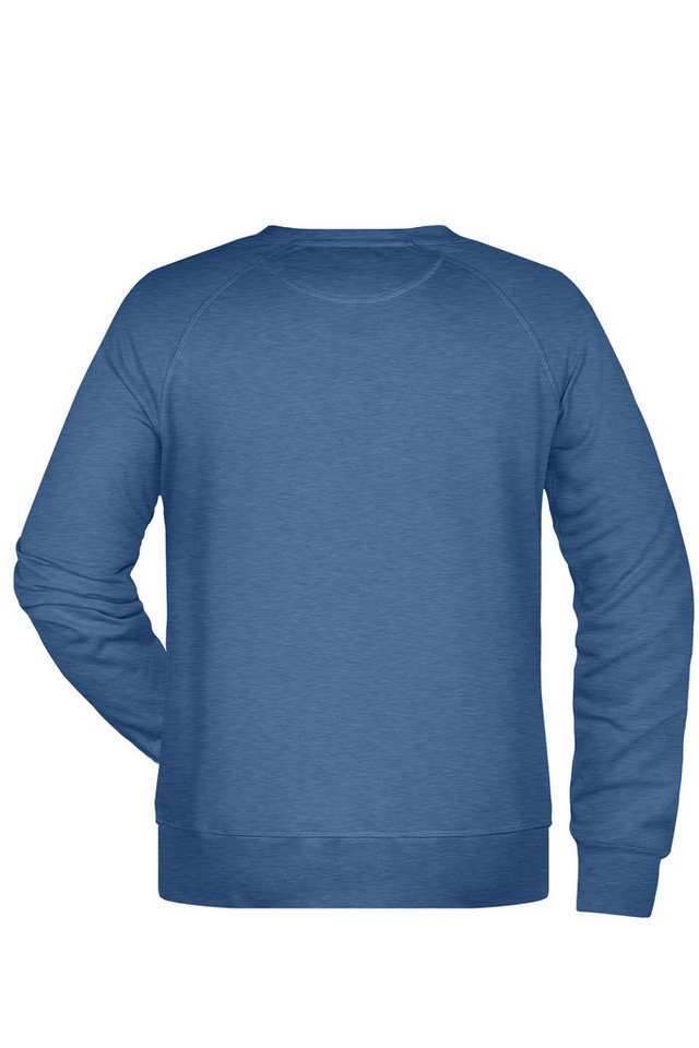 James & Nicholson Sweatshirt Herren Sweatshirt im Raglanschnitt aus Bio-Baumwolle 8022 Kragen und Armbündchen mit Elasthan – Bild 2 von 4