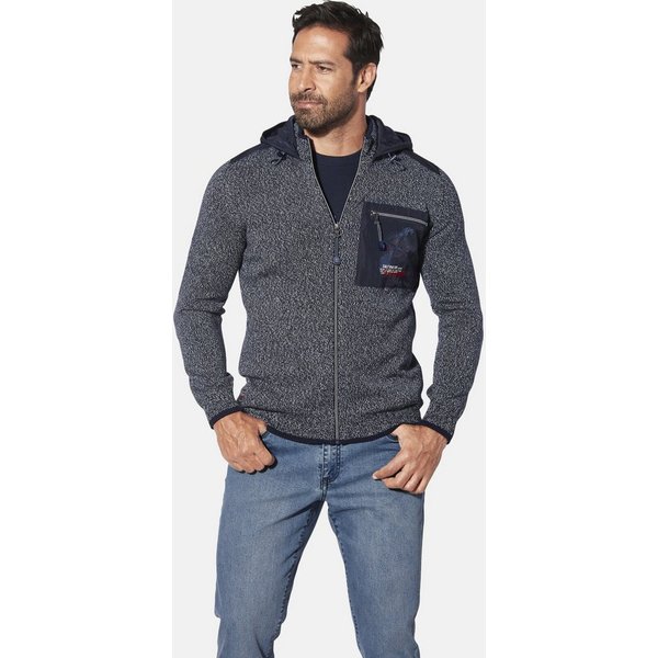 Jan Vanderstorm Kapuzenstrickjacke DJARKE mit kernigem Melangelook