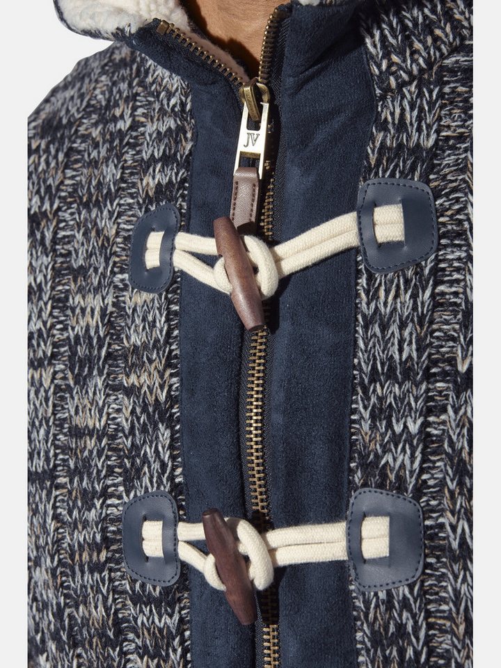 Jan Vanderstorm Kapuzenstrickjacke EIRBORG mit markanten Knebelknöpfen – Bild 4 von 5