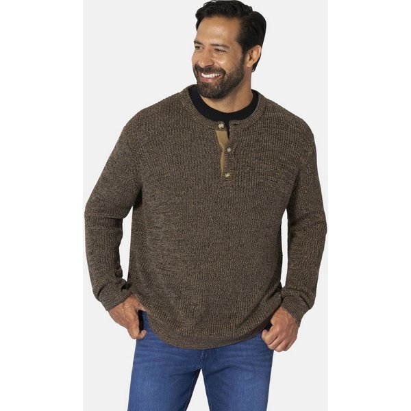 Jan Vanderstorm Strickpullover TJUSE aus dreifarbigem Grobstrick