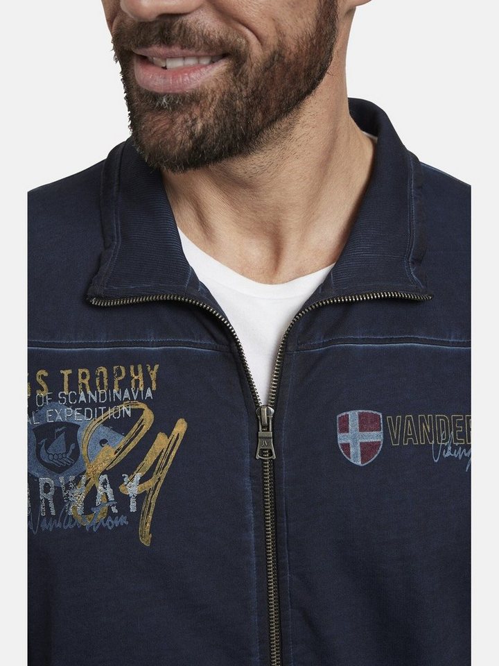 Jan Vanderstorm Sweatjacke SIVID, oil-dyed Optik – Bild 4 von 5