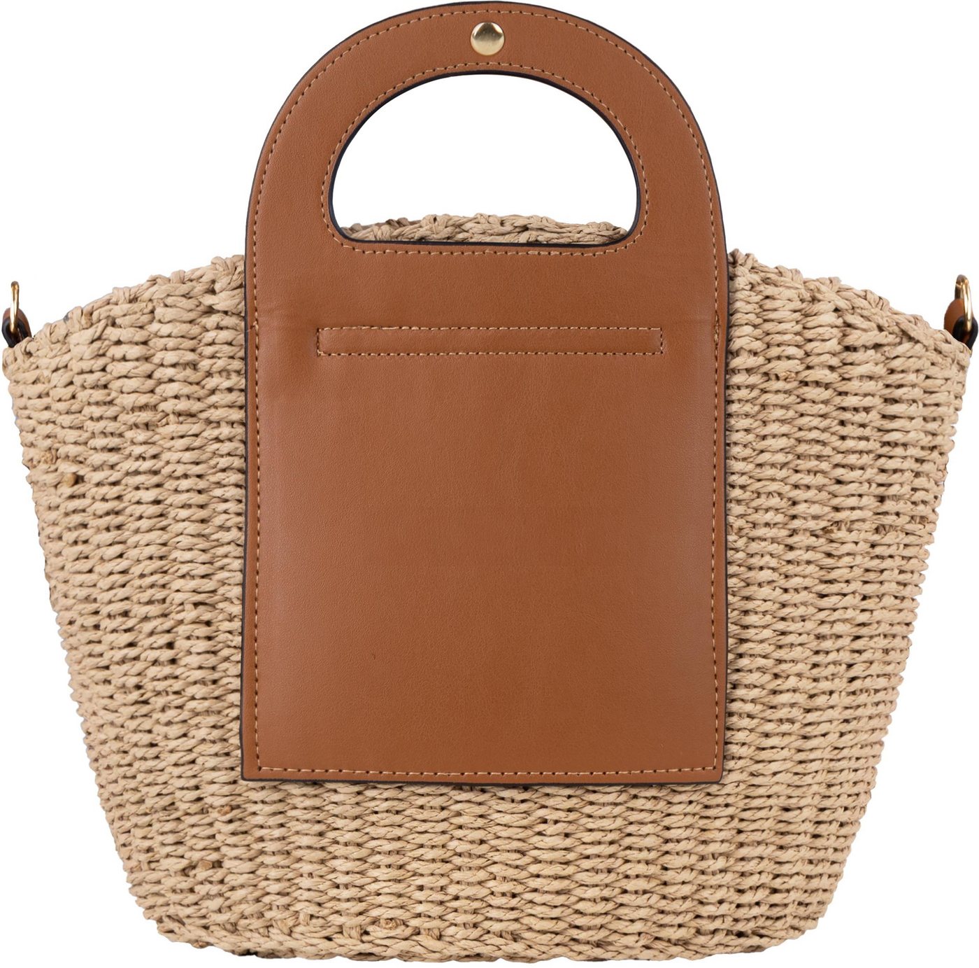 Janice Strandtasche Damen Handtasche Comallo, Sommertasche mit Stoffeinsatz mit Kordelzug – Bild 2 von 5