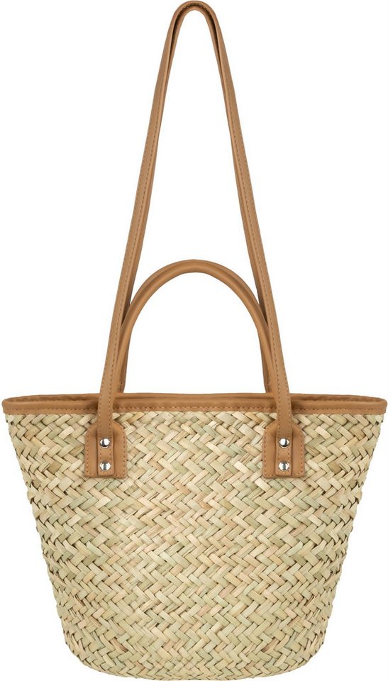 Janice Strandtasche Strohkorb 6 Liter Nabon, Damen Handtasche Sommertasche – Bild 3 von 5