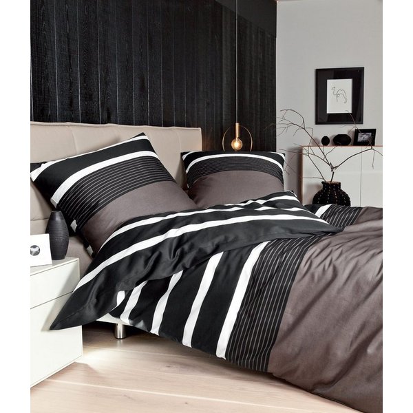 Janine Bettwäsche J. D., Mako-Satin, 3 teilig, Bettwäsche im Streifen-Design in verschiedenen Qualitäten