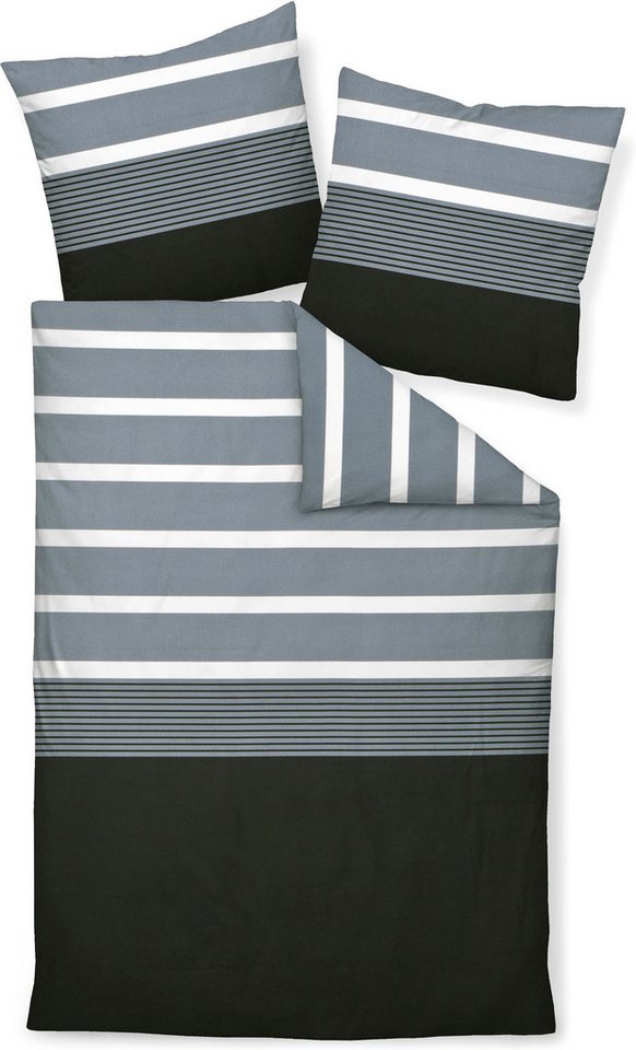 Janine Bettwäsche J. D., Mako-Satin, 2 teilig, Bettwäsche im Streifen-Design in verschiedenen Qualitäten – Bild 2 von 2