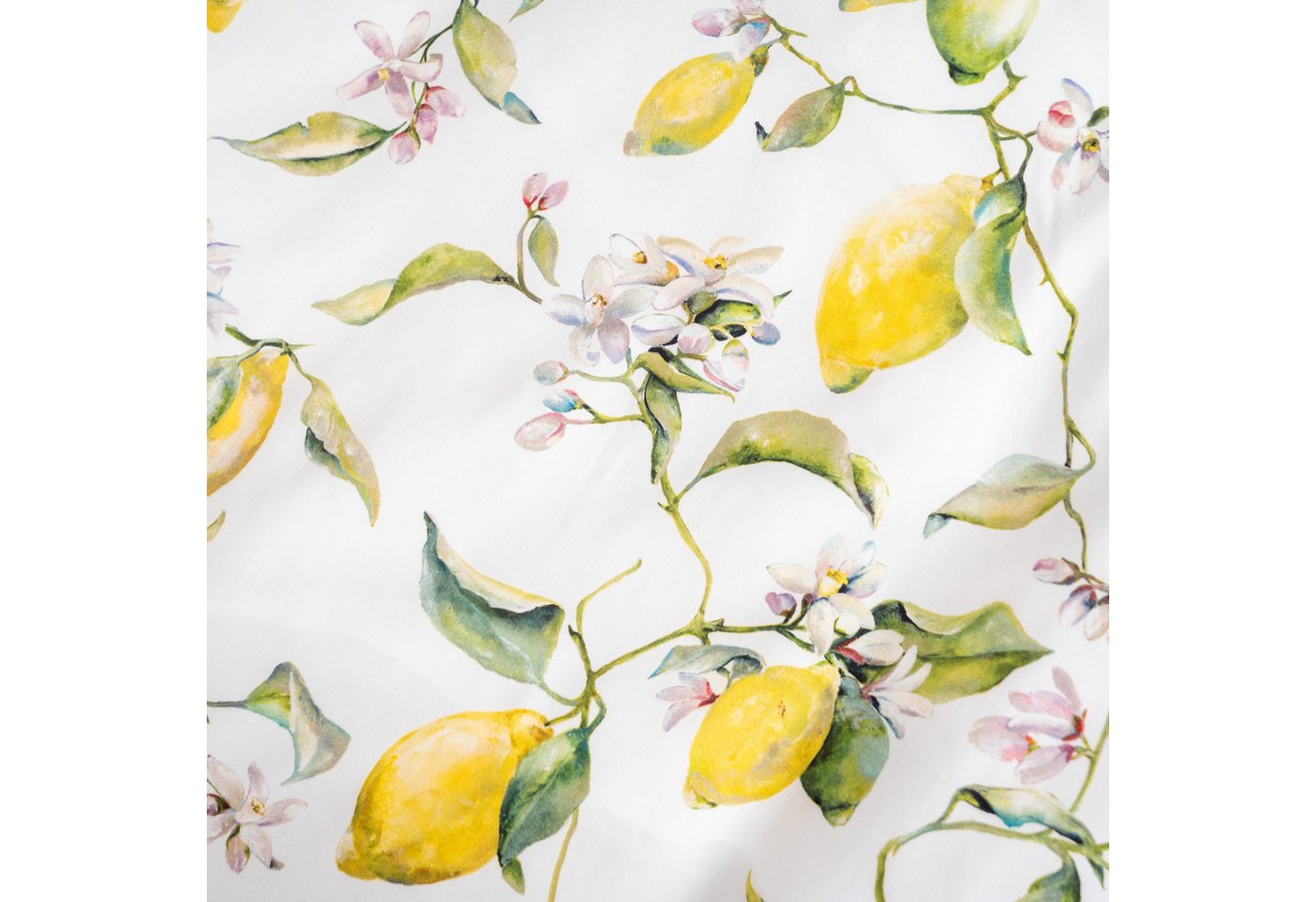 Janine Bettwäsche Satin, Satin, 2 teilig, Zitronen, gelb, weißer Hintergrund – Bild 5 von 5