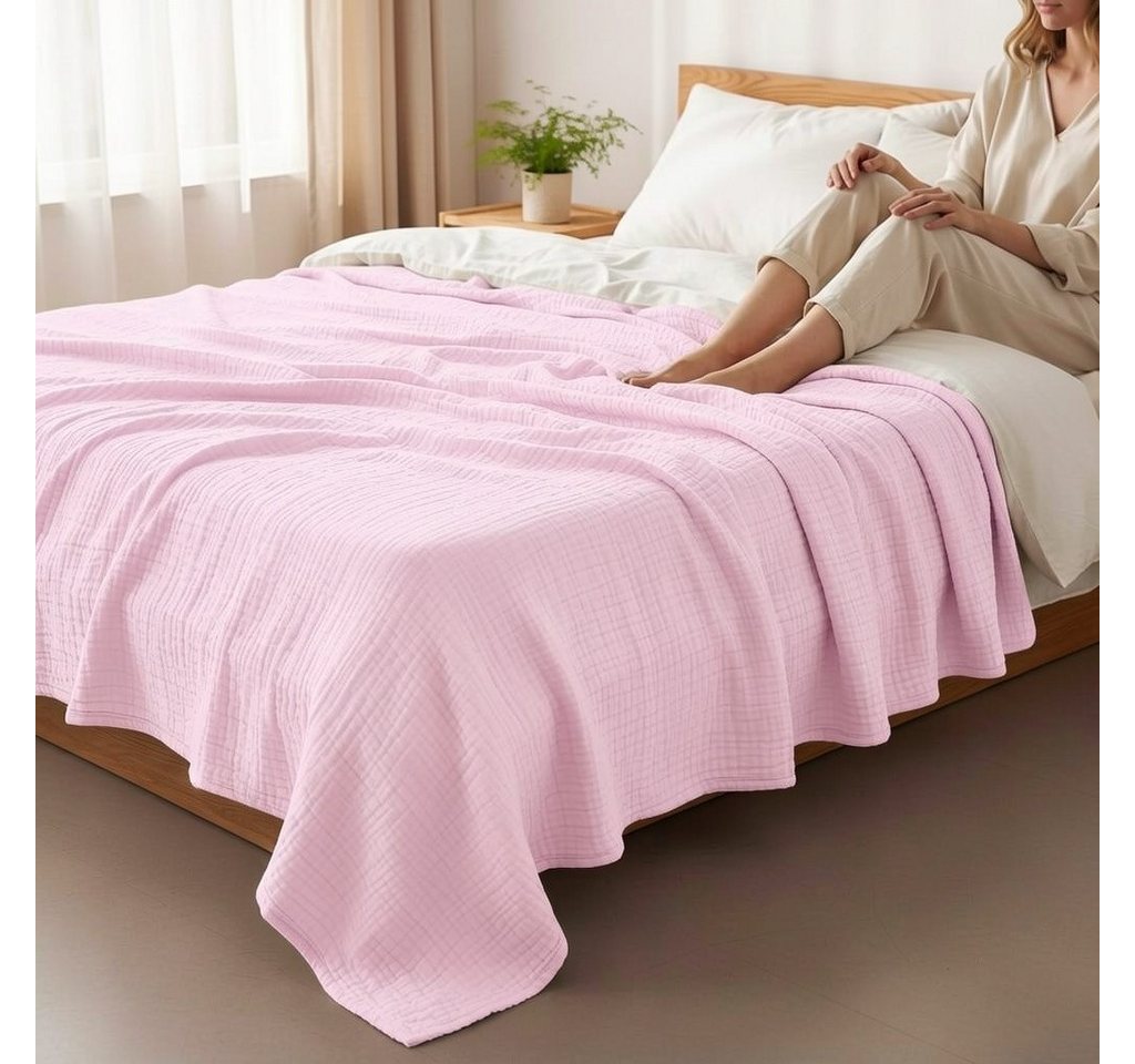 Wohndecke Musselin Decke Sofadecke, JASLIFE, Baumwolldecke,100% Baumwolle – Bild 2 von 5