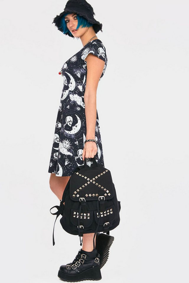 Jawbreaker Rucksack Studded Canvas, Backpack Punk Goth Gothic Pyramiden Nieten – Bild 4 von 5