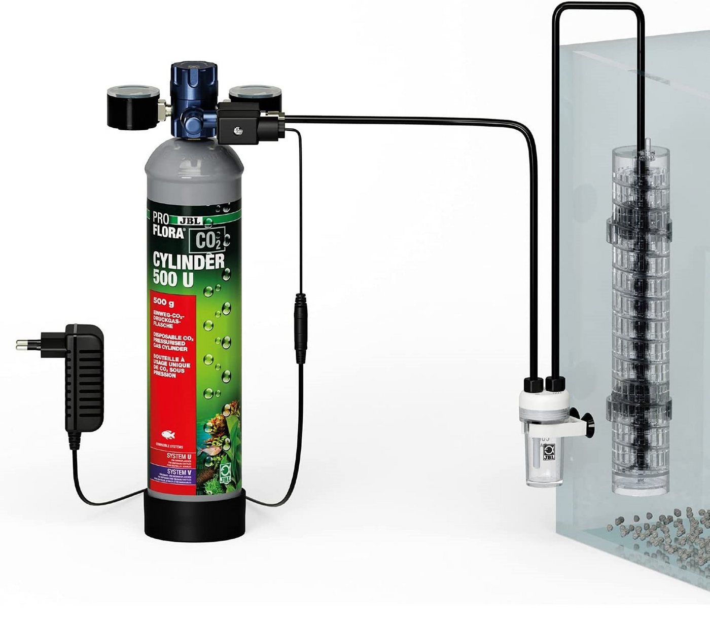 JBL GmbH & Co. KG CO2 Diffusor JBL Proflora CO2 System U Advanced Set Düngeanlage, CO2 Düngeanlage – Bild 3 von 3