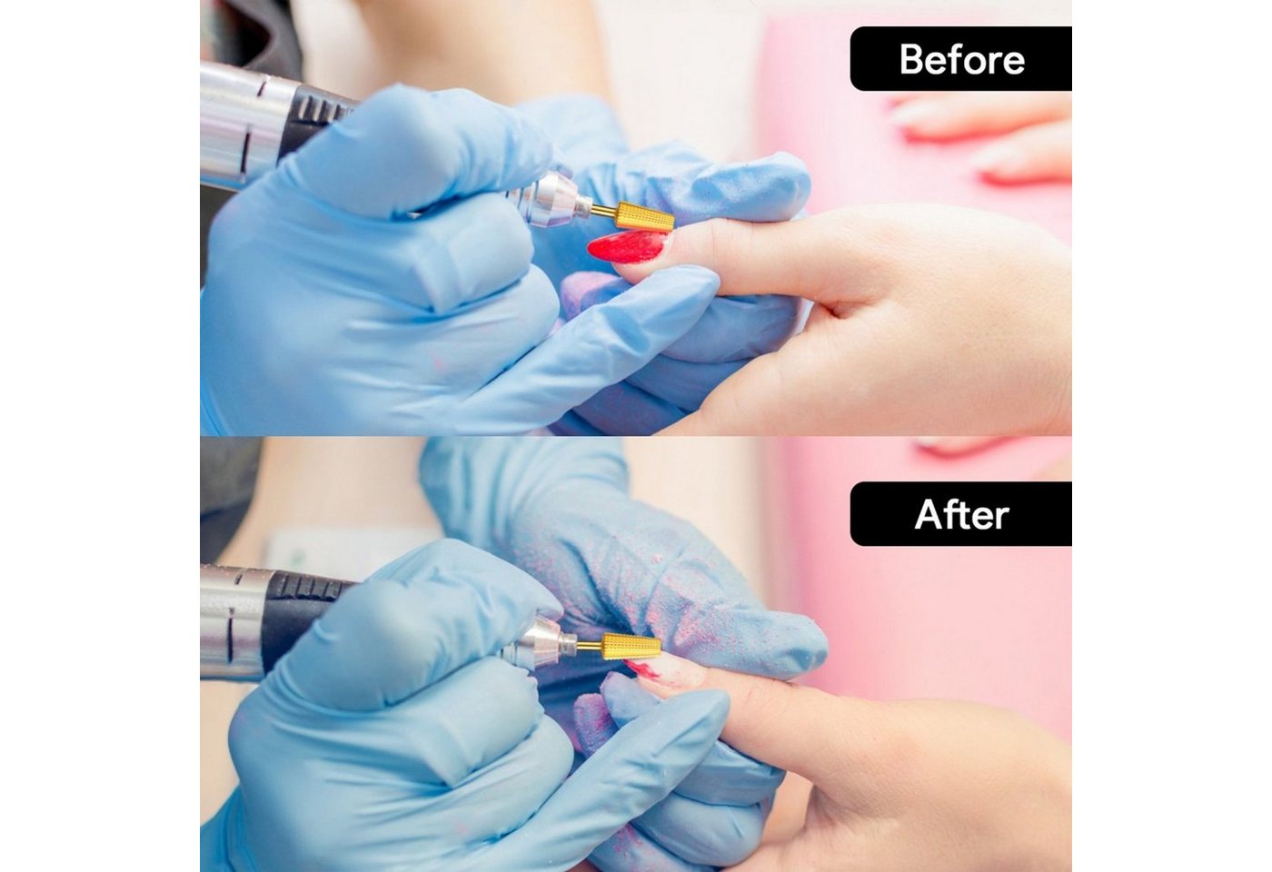 JCMaster Maniküre-Pediküre-Set, Premium Wolframstahl 4 in 1 Nagelfräser Bit – Bild 5 von 5
