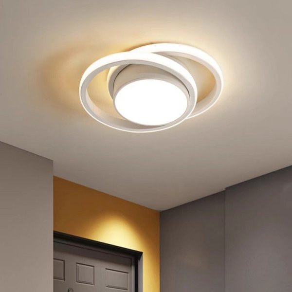 JDONG LED Deckenleuchte 30/32CM Schwarz/Weiß deckenlampe, LED fest integriert, 24W Natürliches 4000K Runde / Ekig, Für Schlafzimmer, Küche, Flur, Gang, Restaura