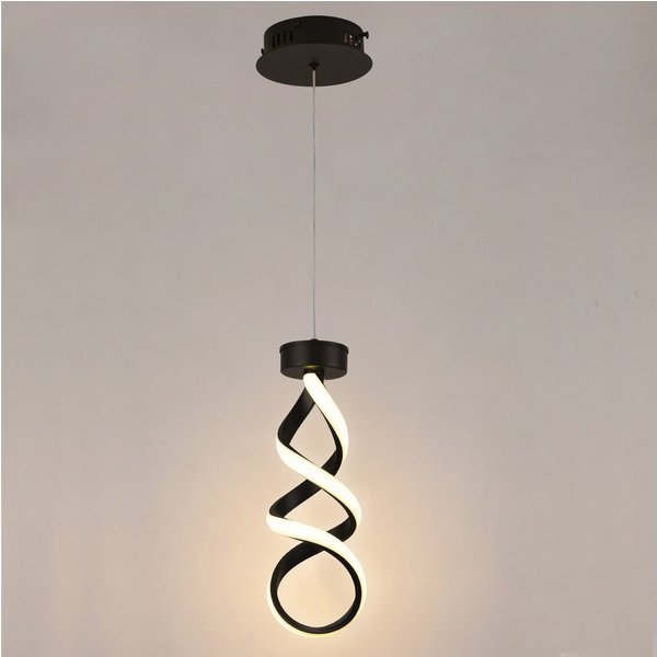 JDONG Pendelleuchte Moderne LED Hängeleuchte Spirale 150cm Höhenverstellbar, LED fest integriert, 3000K Warmweiß, Gold/Schwarz, 35H*15D Hängeleuchte für Esszimm