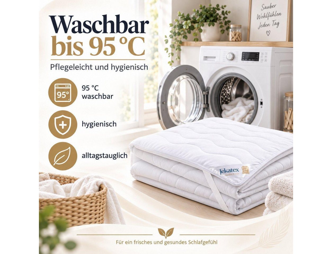 Matratzenauflage Denver, Matratzenauflage – supersoft, hygienisch bis 95 °C waschbar Jekatex, In vielen Größen erhältlich von 80 x 200 cm bis 200 x 200 cm – Bild 3 von 5