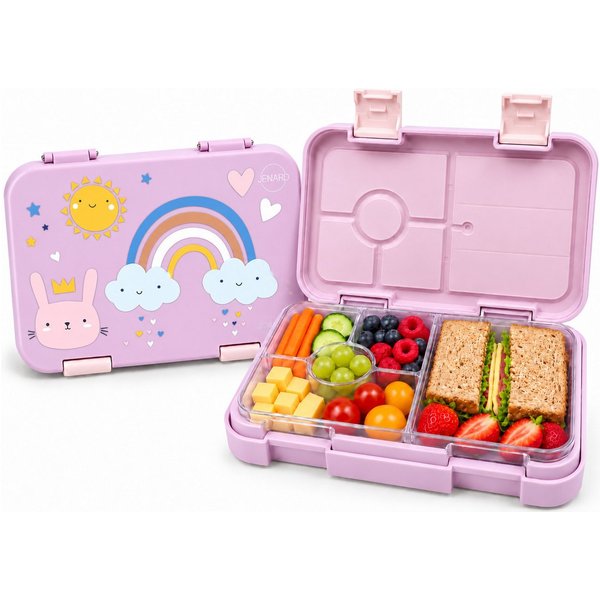 JENARD Lunchbox Brotdose Kinder mit 7 Fächern – Bento Box für Schule & Kindergarten, PP, Tritan, Auslaufsicher, BPA-frei, herausnehmbarer Einsatz, kindgerecht