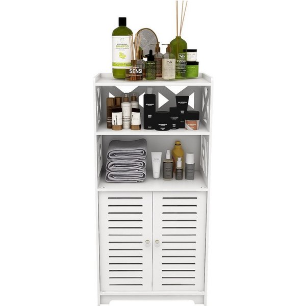 JEOBEST Badkommode Badezimmerschrank, Badschrank, Toilettenschrank, Platzsparendes Badmöbel, Weiß 75x22x36cm