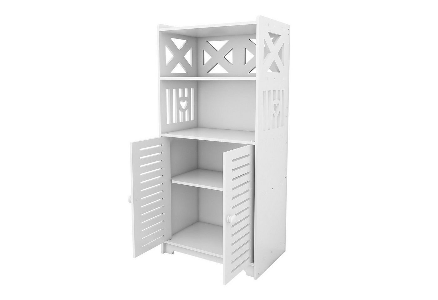 JEOBEST Badkommode Badezimmerschrank, Badschrank, Toilettenschrank, Platzsparendes Badmöbel, Weiß 75x22x36cm – Bild 3 von 5