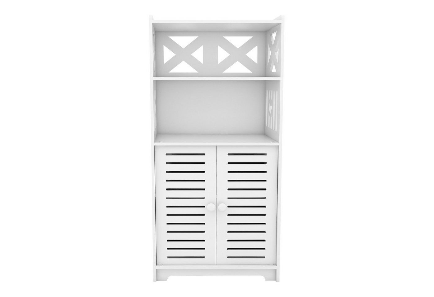 JEOBEST Badkommode Badezimmerschrank, Badschrank, Toilettenschrank, Platzsparendes Badmöbel, Weiß 75x22x36cm – Bild 4 von 5