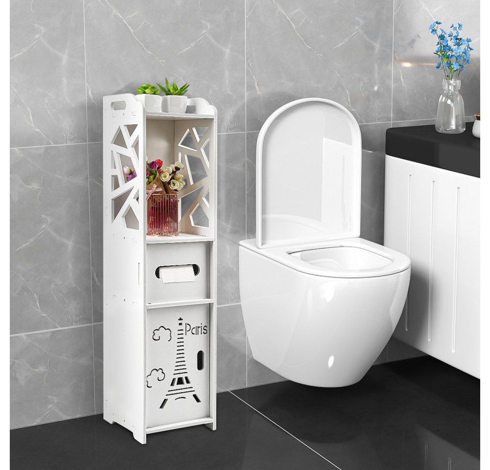 JEOBEST Badkommode Badschrank,Toilettenschrank für Kleinen Raum Platzsparend, (1-St, Badregal), Schmal mit Tür, 20x20x80 cm – Bild 2 von 5