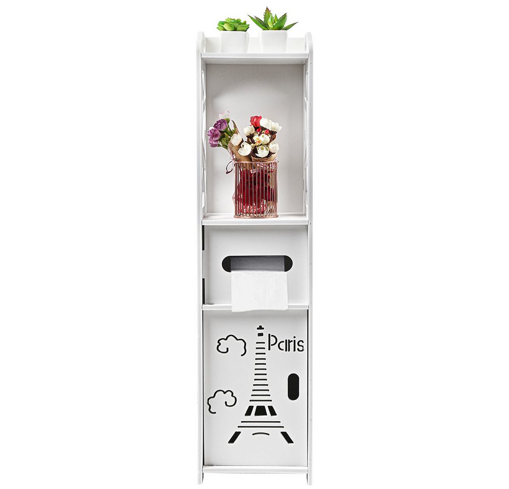 JEOBEST Badkommode Badschrank,Toilettenschrank für Kleinen Raum Platzsparend, (1-St, Badregal), Schmal mit Tür, 20x20x80 cm – Bild 4 von 5