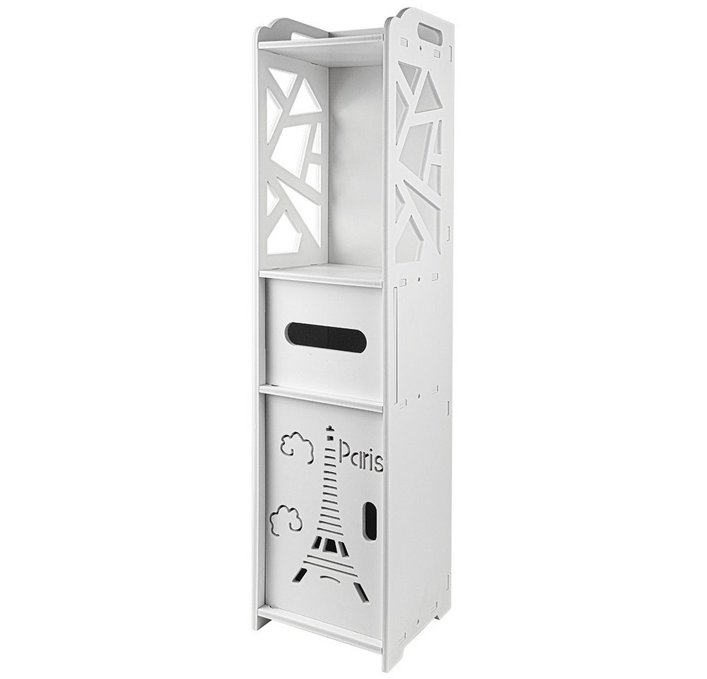 JEOBEST Badkommode Badschrank,Toilettenschrank für Kleinen Raum Platzsparend, (1-St, Badregal), Schmal mit Tür, 20x20x80 cm – Bild 5 von 5