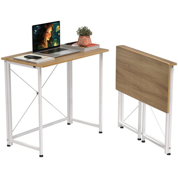 JEOBEST Computertisch Faltbar Tisch, Faltbarer Kleiner Schreibtisch Platzsparend, Klappbar PC Tisch 80 x 45 x 75cm