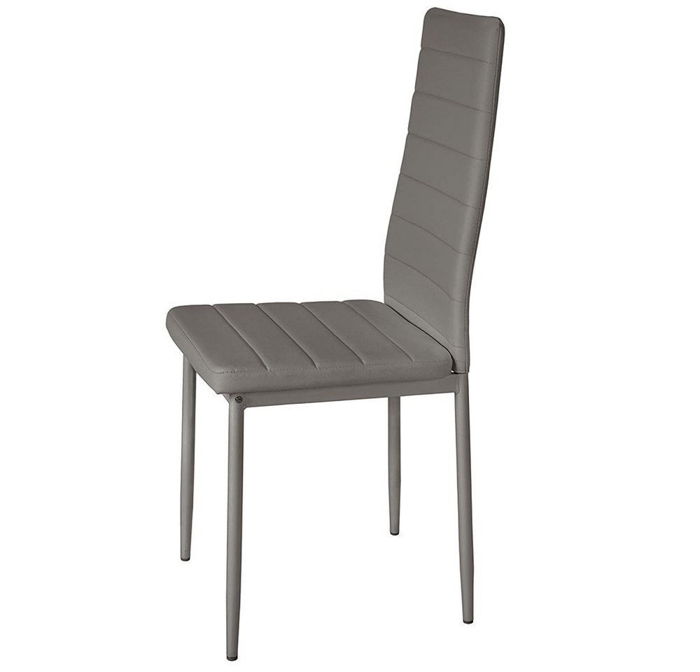 JEOBEST Esszimmerstuhl (2er-Set), Eleganter Stuhl mit hoher Rückenlehne, Kunstleder-Bezug, Polsterstuhl mit Metallbeinen – Bild 5 von 5