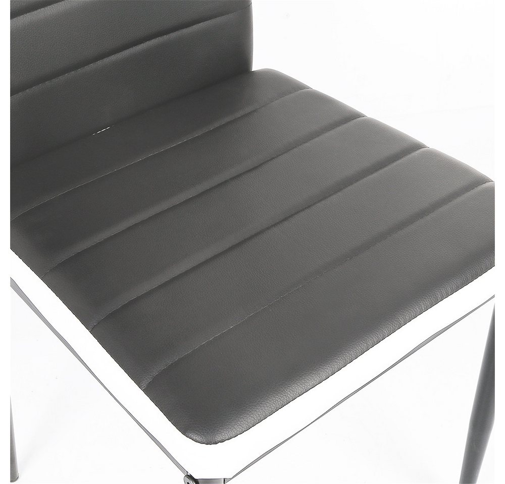 JEOBEST Esszimmerstuhl (2er-Set), Eleganter Stuhl mit hoher Rückenlehne, Kunstleder-Bezug, Polsterstuhl mit Metallbeinen – Bild 5 von 5