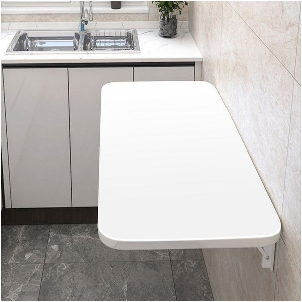 JEOBEST Klapptisch Wandklapptisch, Klappbarer Esstisch, Schreibtisch, Wandmontage, 60cm, Metallklappgestell