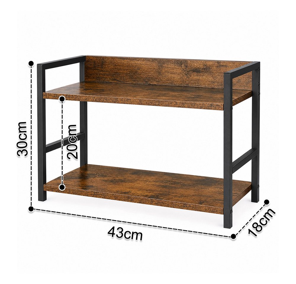 JEOBEST Küchenregal Küchenregal mit 2 Ebenen, Aufbewahrungsregal, (1-tlg) für Arbeitsplatte, Küche, Esszimmer, Metallgestell – Bild 3 von 5