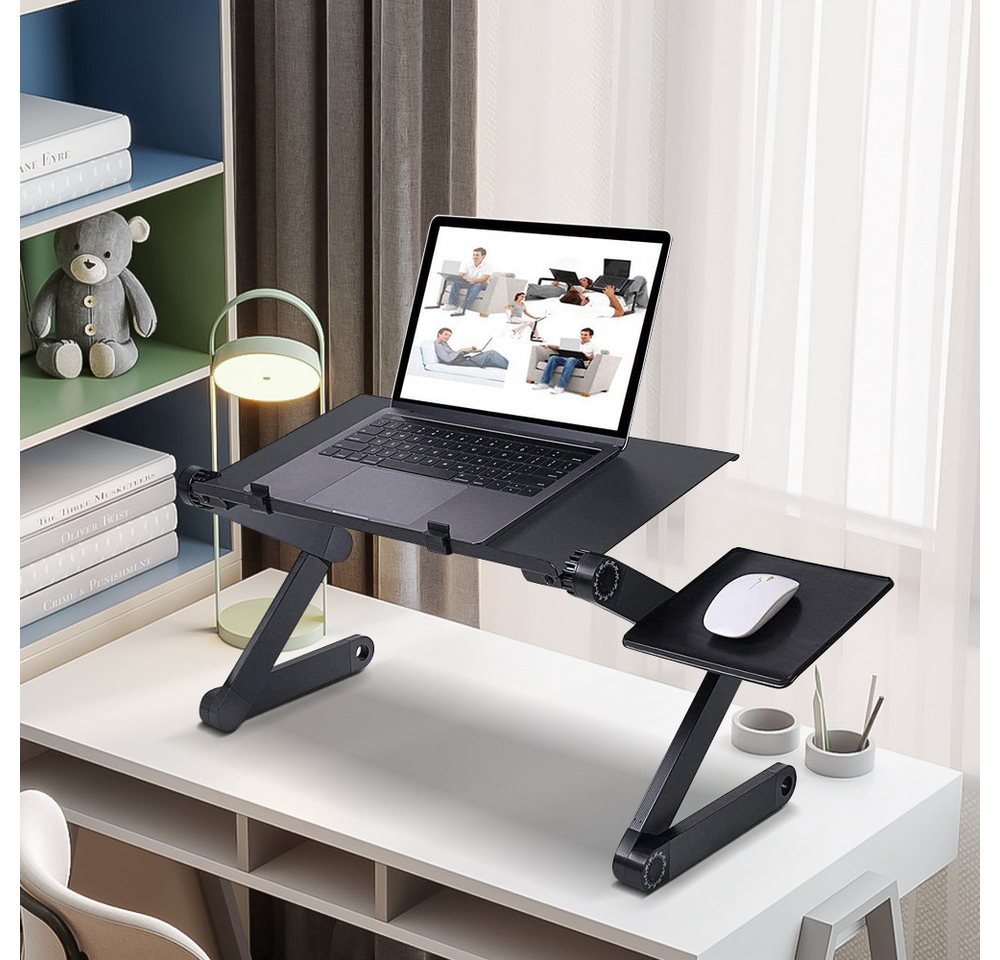 JEOBEST Laptoptisch Laptop-Ständer, Aluminiumlegierung Platte 42x26cm, Klappbarer, Verstellbar, Tragbares Bett Frühstück Tablett Buch Ständer – Bild 5 von 5