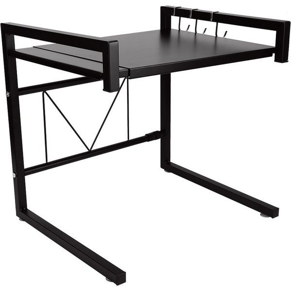 JEOBEST Regalelement Küchenregal Mikrowellenregal, längenverstellbares Mikrowellen Regal(40-65cm) Rutschfeste Füße