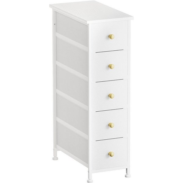 JEOBEST Schubkastenkommode Kommode Schrank mit 5 Schubladen aus Stoff, Metallrahmen, (1 St. Schrank)Aufbewahrungsschrank, Sideboard, Verstellbare Füße
