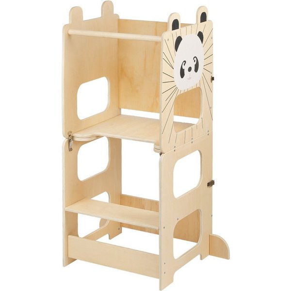 JEOBEST Stehhilfe Kleinkindturm, Lernturm, Stehturm, 3-in-1-Küchenhocker, (1 St, Holz, Klappbar) Helfer mit Kreidetafel