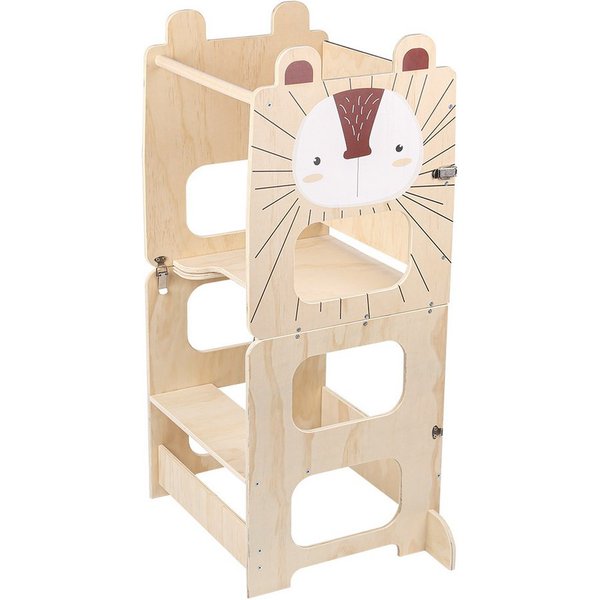 JEOBEST Stehhilfe Kleinkindturm, Lernturm, Stehturm, 3-in-1-Küchenhocker, (1 St, Holz, Klappbar) Helfer mit Kreidetafel
