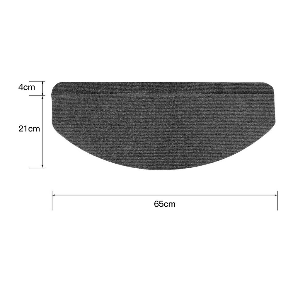 JEOBEST Stufenmatte Selbstklebend Treppenschutz, 15 Stück Halbrund, 65 x 21cm Rutschfeste – Bild 3 von 5