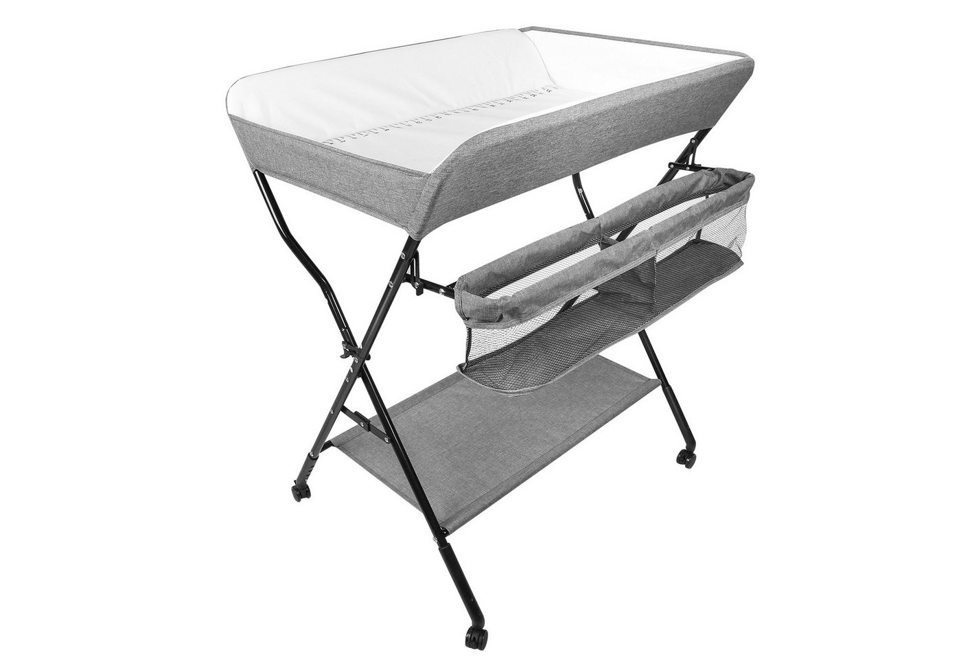 JEOBEST Wickeltisch Klappbare Wickelkommode Reisewickelkommode Mit Rollen, (1-tlg) Leitplankendesign, Höhenverstellbar,Wasserdicht PVC – Bild 2 von 5