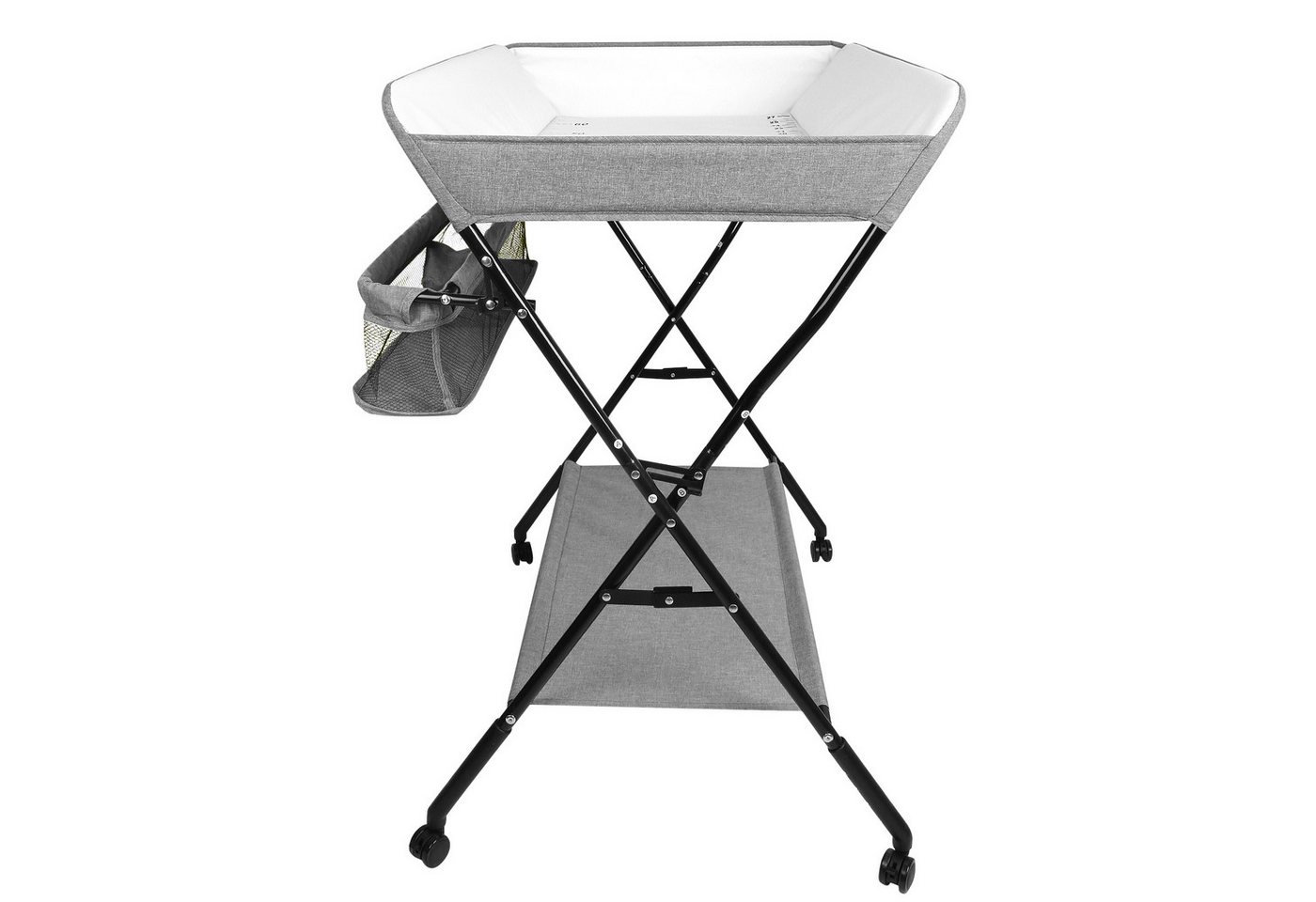 JEOBEST Wickeltisch Klappbare Wickelkommode Reisewickelkommode Mit Rollen, (1-tlg) Leitplankendesign, Höhenverstellbar,Wasserdicht PVC – Bild 5 von 5