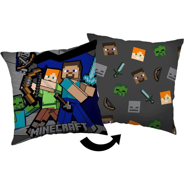 Jerry Fabrics Dekokissen Minecraft Survival Mode Dekokissen Kissen 40x40 cm Steve Alex