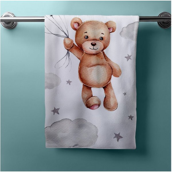 Jerry Fabrics Handtücher Duschtuch Strandtuch Badetuch Teddy mit Ballon 70 x 140 cm, (1 Duschtuch, 1-St), Langlebig