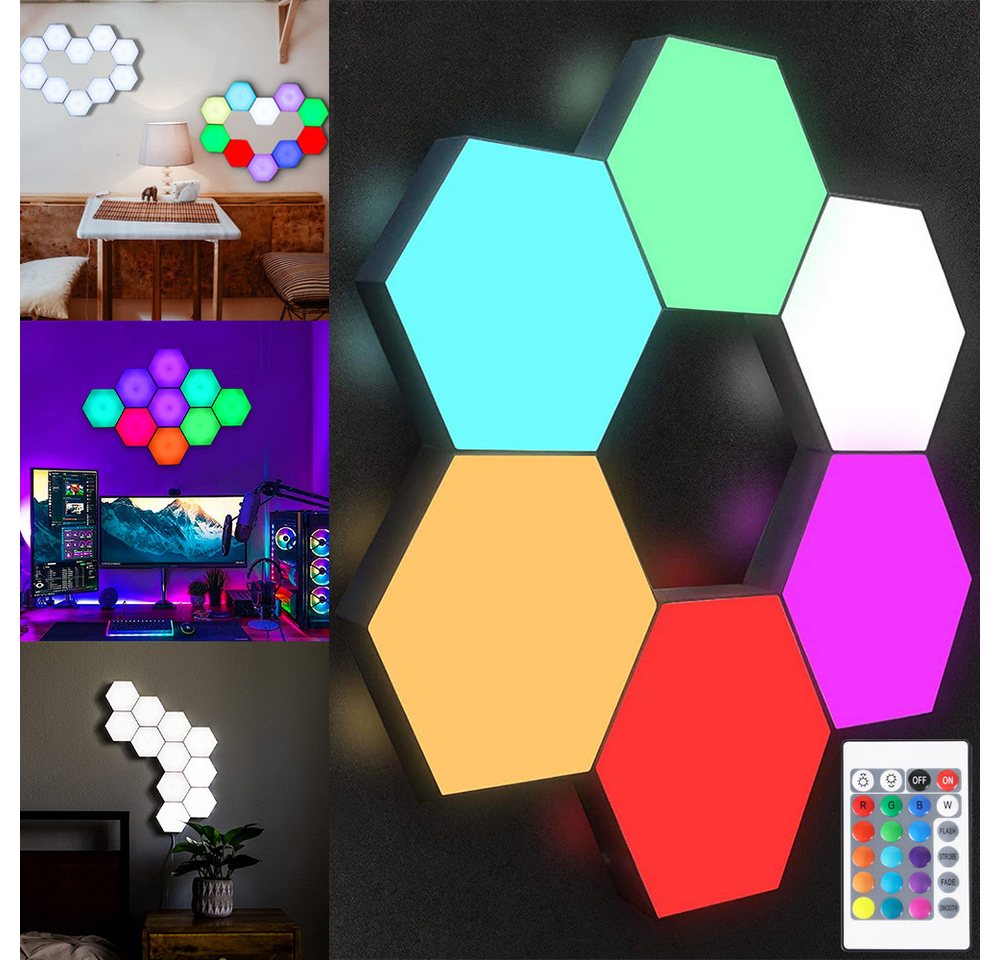 Jibenhome LED Wandleuchte Smart LED Panel Lichter Musik Sync Licht, LED Sechseck Gaming Wandleuchte für Gamer Room Deko – Bild 3 von 5