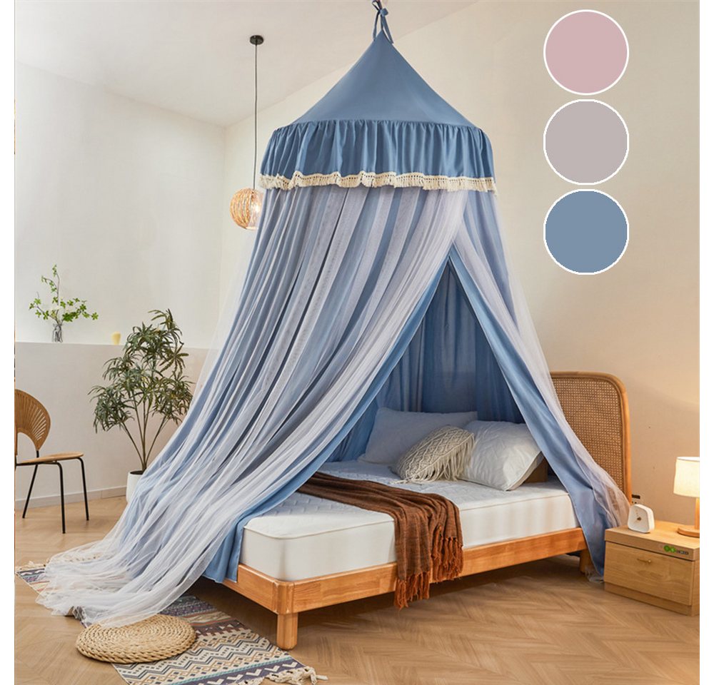 Jibenhome Moskitonetz Doppelschicht Moskitonetz, Bett Baldachin, Lichtblockierung Kuppel, Faltbares Moskitonetz Bett für Kinderzimmer, Waschbar – Bild 2 von 5