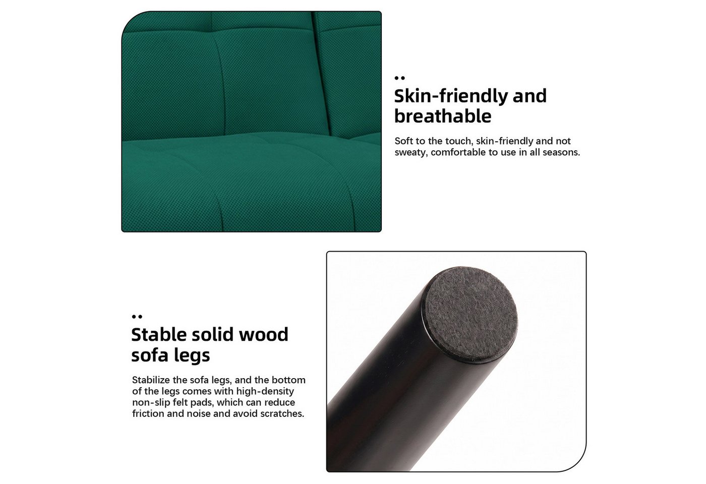 Jiexi 3-Sitzer Sofa Mit Schlaffunktion, Klappsofa Sofa 3 Sitzer, Geeignet Wohnzimmer – Bild 4 von 5
