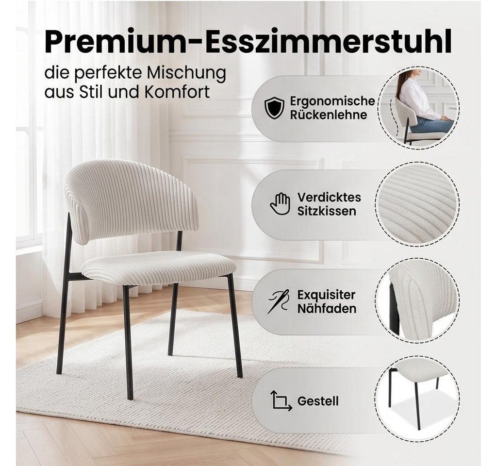 Jiexi Essgruppe Tisch-und Stuhlset, Ausziehbarer Esstisch (130–170 cm) mit 4-6 Stühlen – Bild 3 von 5