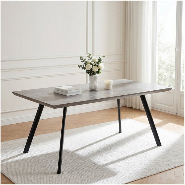 Jiexi Esstisch Moderner Esstisch, 120 cm × 73 cm, Tischplatte aus MDF, stabile Beine